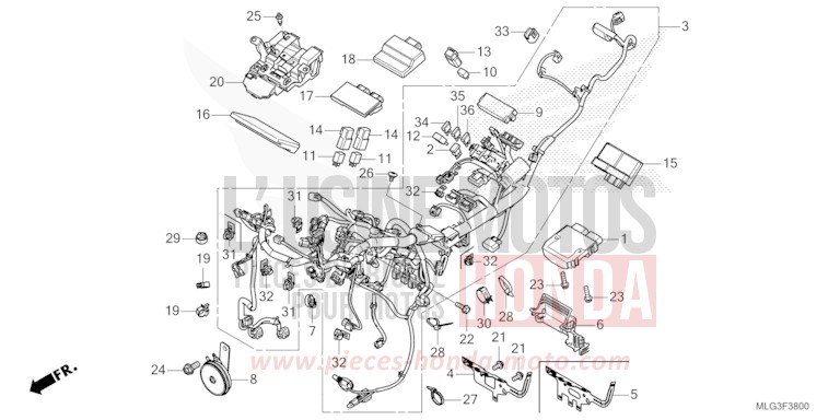 FAISCEAU DES FILS de Africa Twin DCT GRAND PRIX RED (R380B) 2022